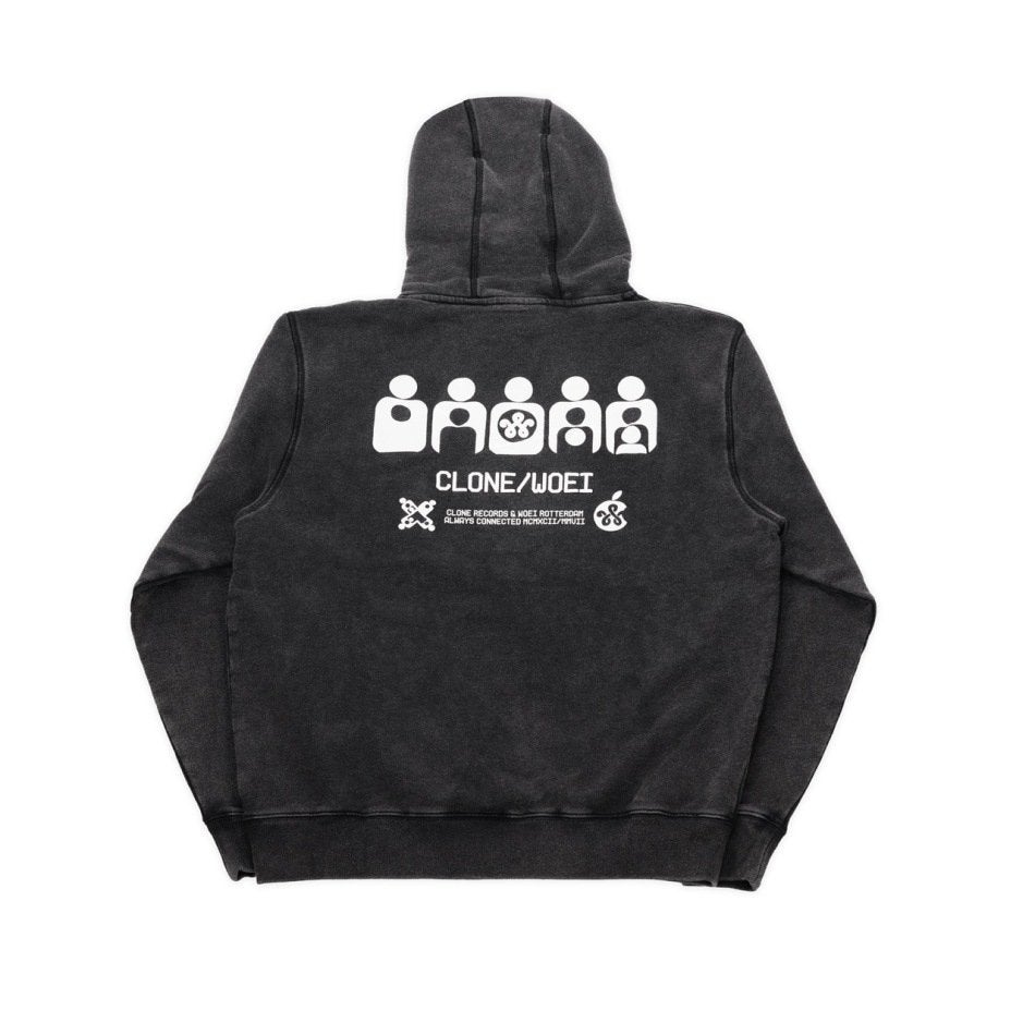 Clone Records x Woei Hoodie - Medium, Ophalen of Verzenden, Gedragen, Maat 48/50 (M), Zwart