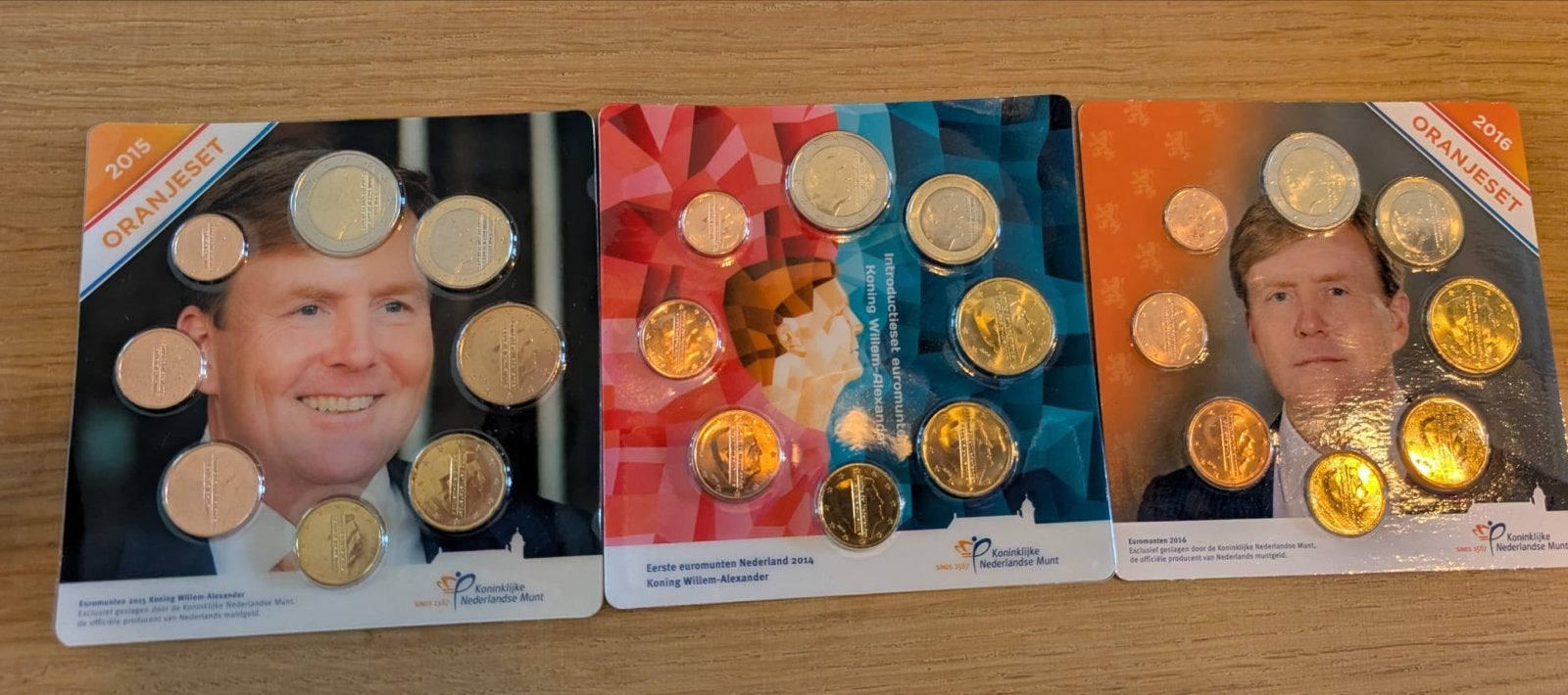 Oranjesets 2014, 2015 en 2016 - Nederlandse Euromunten, Ophalen of Verzenden, Overige landen, Overige waardes, Setje