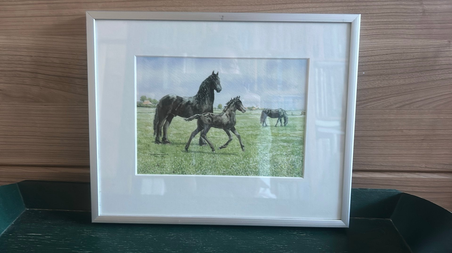 Wiebe van der Zee zeefdruk, paarden, gesigneerd, genummerd, Antiek en Kunst, Kunst | Litho's en Zeefdrukken, Zeefdruk, Met glas