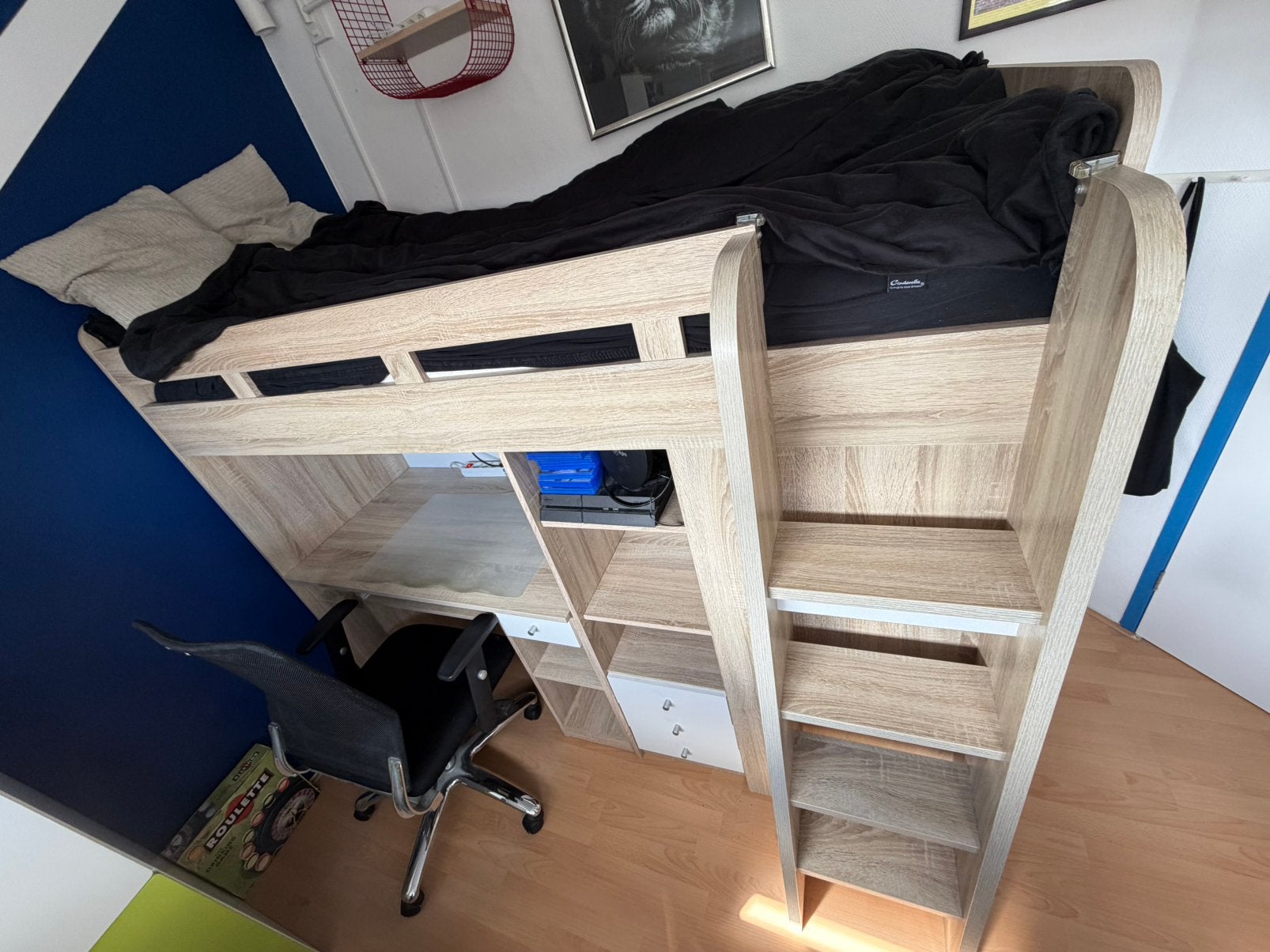 Bed hoogslaper 1 persoons, Ophalen, Zo goed als nieuw, Hoogslaper