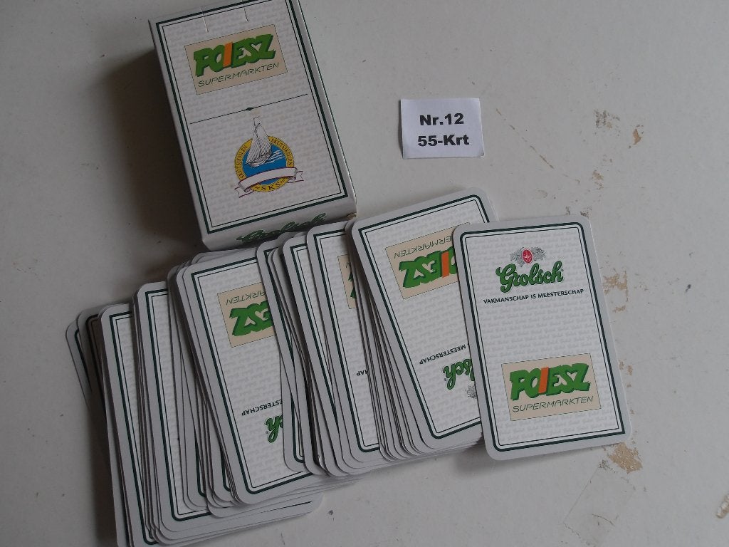 Grolsch speelkaarten (nr 12) 55-Kr, Verzamelen, Biermerken, Ophalen of Verzenden, Nieuw, Overige typen, Grolsch