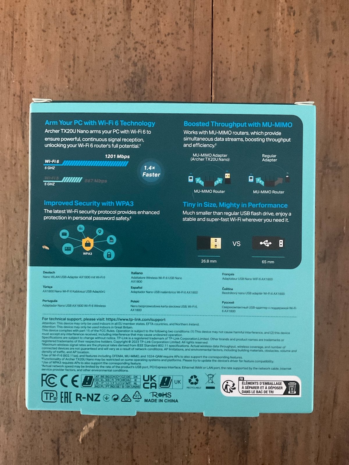 Foto 3 van TP-Link AX1800 Nano Wi-Fi 6 USB Adapter (Archer TX20U Nano)