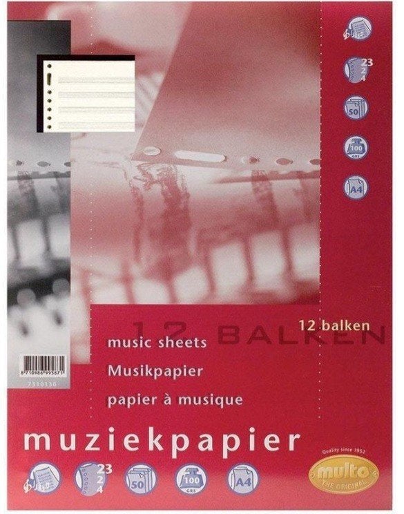 Multo Interieur Muziekpapier A4- pak 50 vel, Ophalen of Verzenden, Nieuw