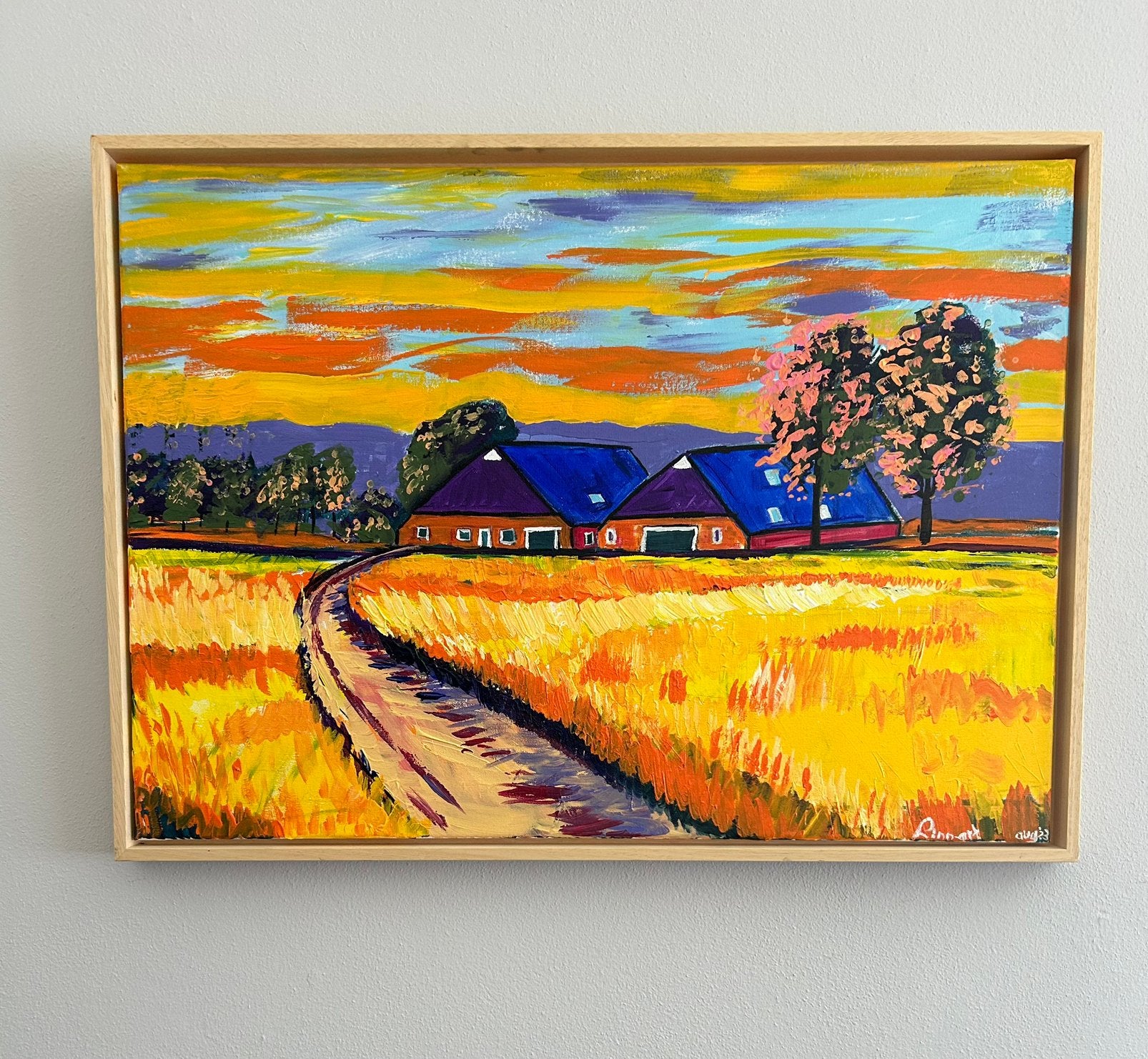 Schilderij 'Hollandse Boerderij' - Levendige kleuren, Ophalen of Verzenden