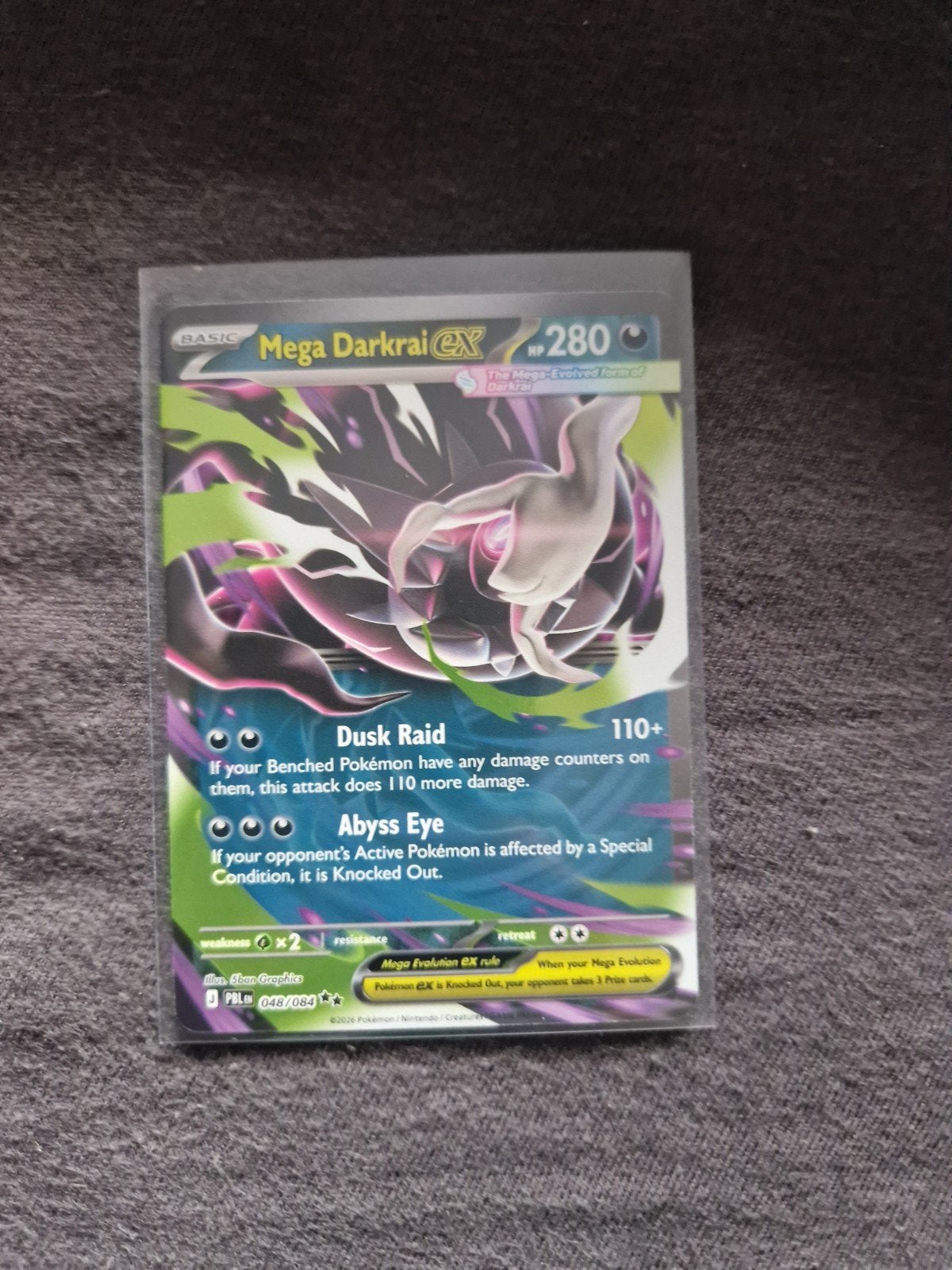 Pokémon Mega Darkrai EX 280 HP Kaart, Ophalen of Verzenden, Zo goed als nieuw, Losse kaart