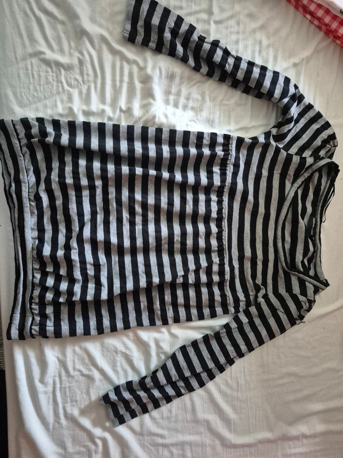 Leuke gestreepte tuniek, Ophalen of Verzenden, Zo goed als nieuw, Maat 38/40 (M), Grijs