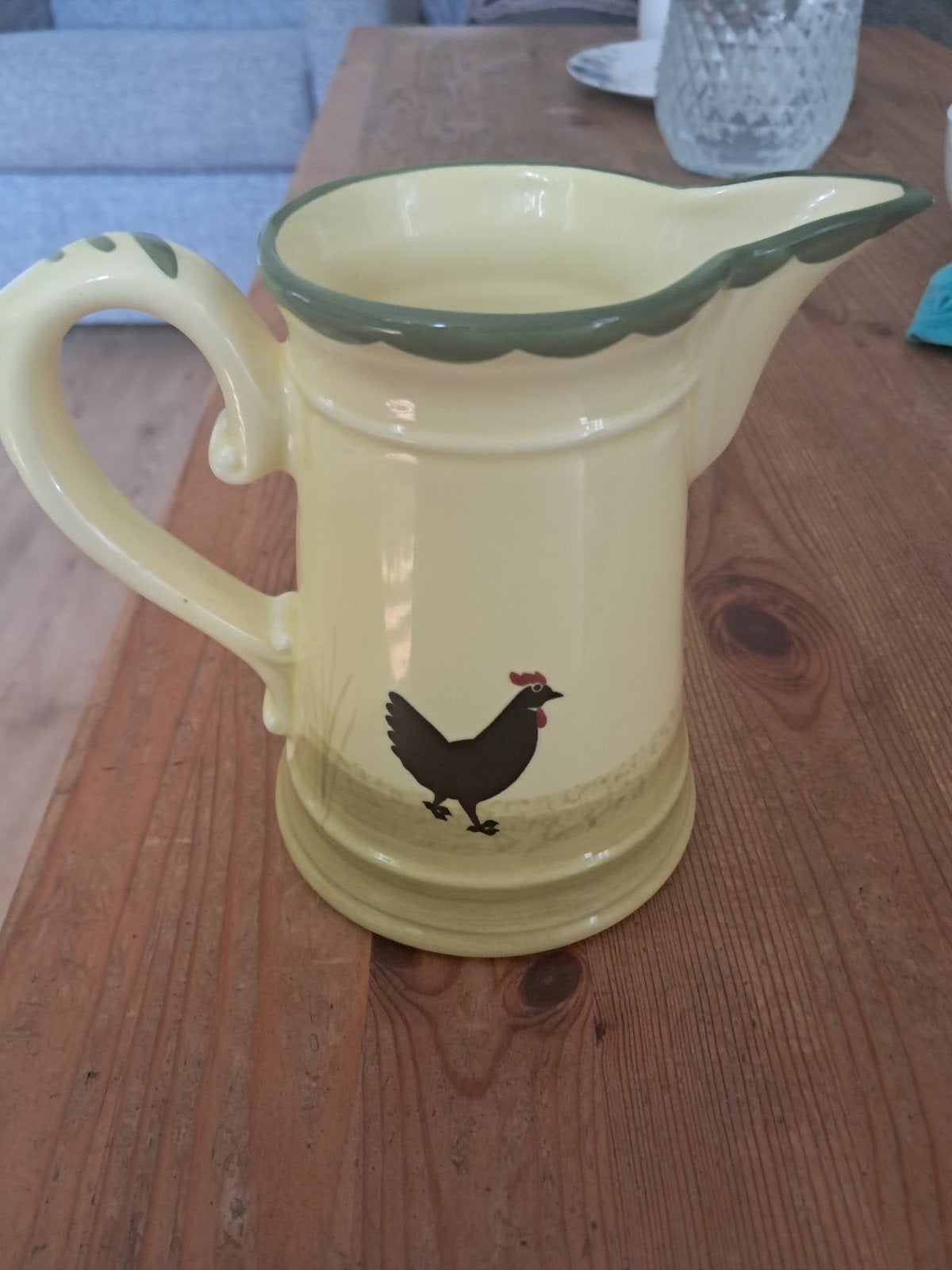 Zeller Fayencerie Melkkan met haan, handbemalt, Ophalen of Verzenden