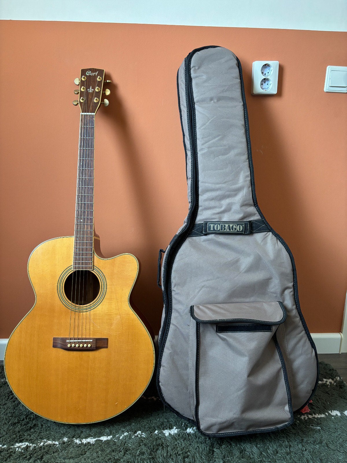 Cort SJ 5 X gitaar met tas, Ophalen, Zo goed als nieuw, Western- of Steelstringgitaar