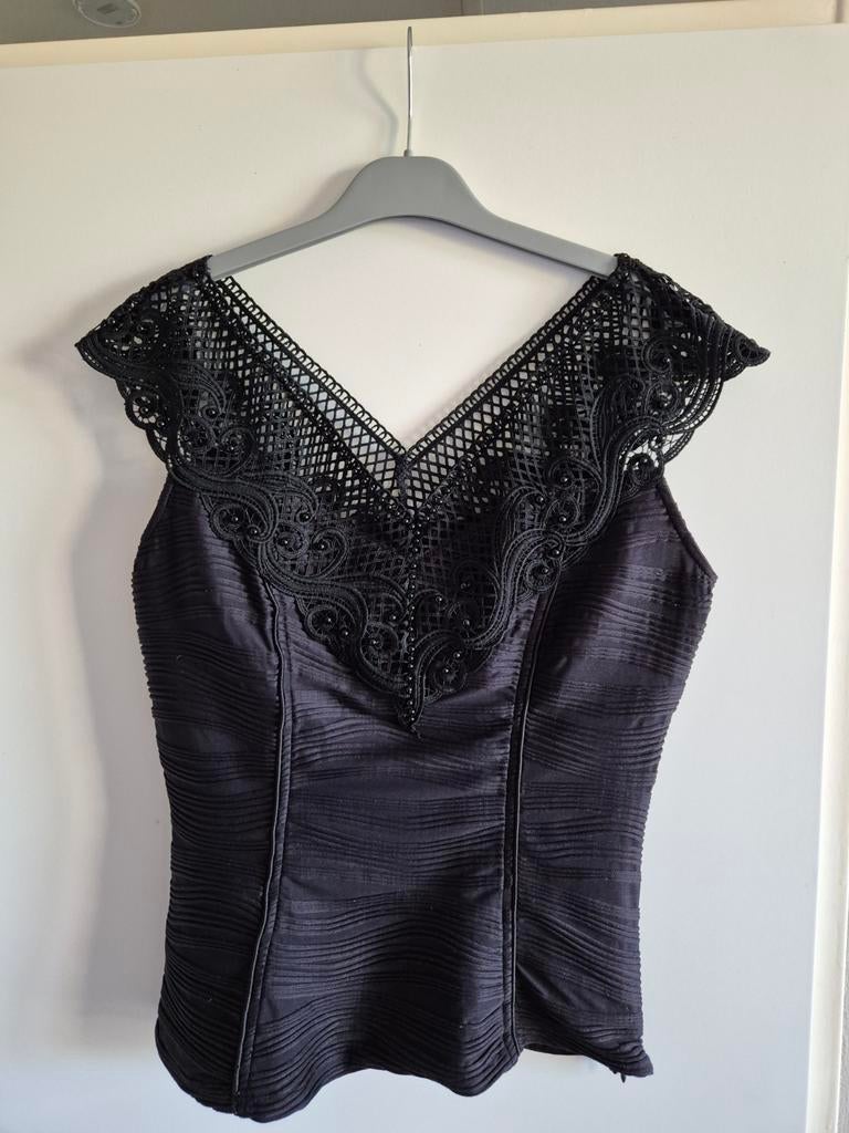 Zwarte top, Kleding | Dames, Gelegenheidskleding, Maat 38/40 (M), Overige typen, Zwart, Ophalen of Verzenden