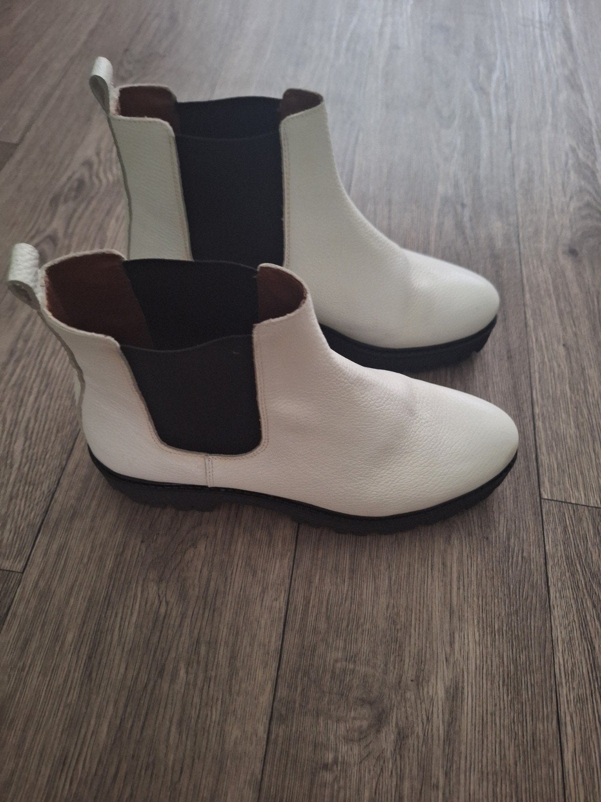 D'WRS Label Witte Leren Chelsea Boots Maat 42, D'WRS Label, Wit, Lage of Enkellaarzen, Nieuw