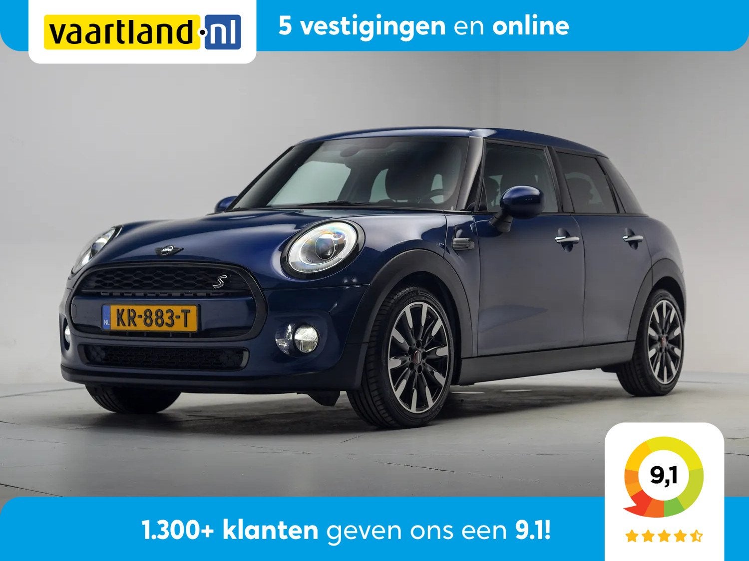 MINI Cooper 1.5 Chili Business [ Xenon Sportstoelen Camera N, 21 km/l, 136 pk, Gebruikt, Blauw