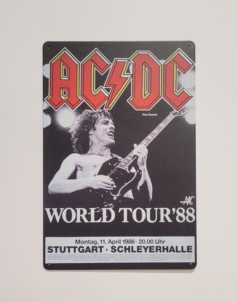 ACDC World tour '88 reclamebord van metaal wandbord wanddeco, Info@deconoord.nl, Deco Noord, Nieuw, Ophalen of Verzenden