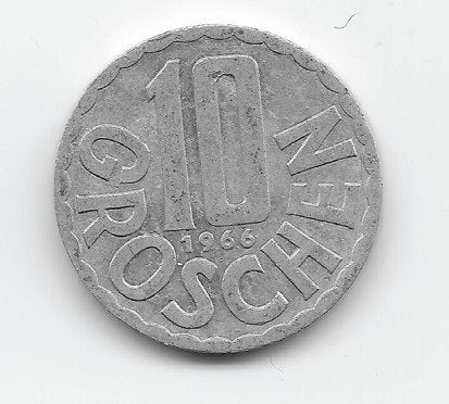 Oostenrijk 10 groschen 1966 KM# 2878 (1), Verzenden, Oostenrijk, Losse munt