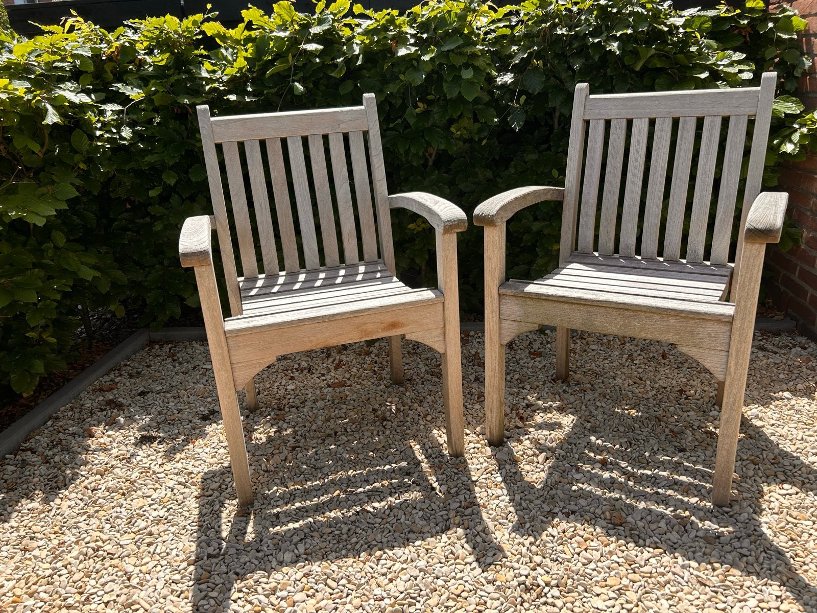 Twee Teakhouten Tuinstoelen - 'Teak & Garden', Ophalen, Gebruikt, Teakhout