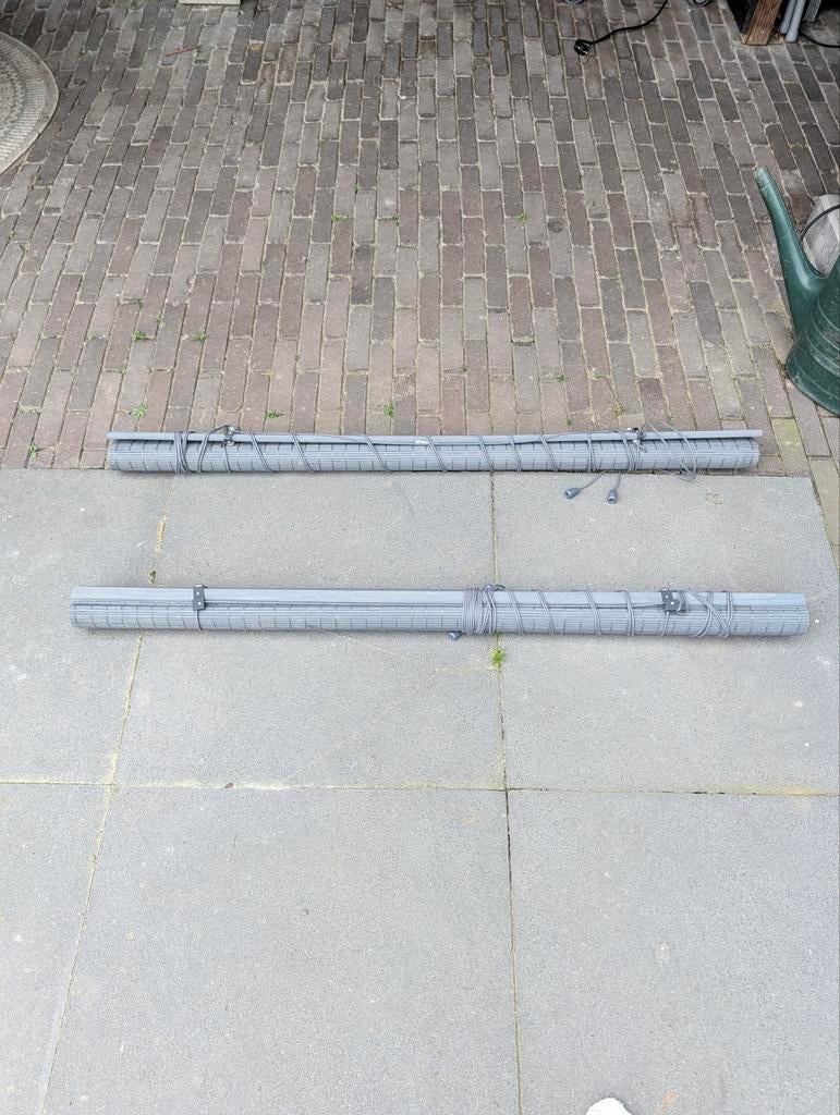 2x bamboe rolgordijn 120x160, Ophalen, Grijs, 100 tot 150 cm, 150 tot 200 cm