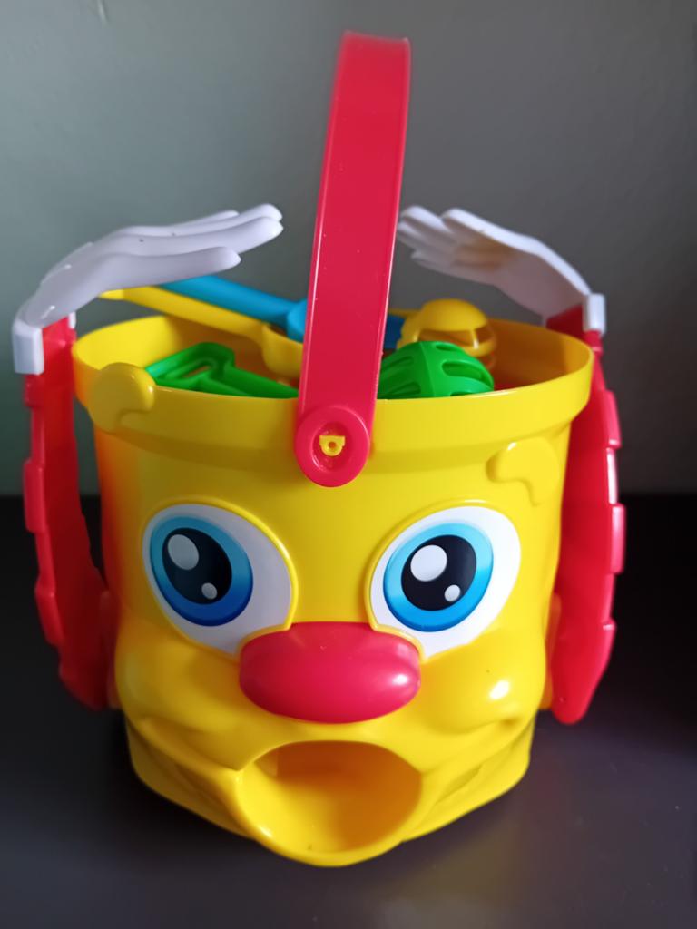 Mr. Bucket emmer met ballen en schepjes, Ophalen, Gebruikt, Overige typen, Met wieltjes