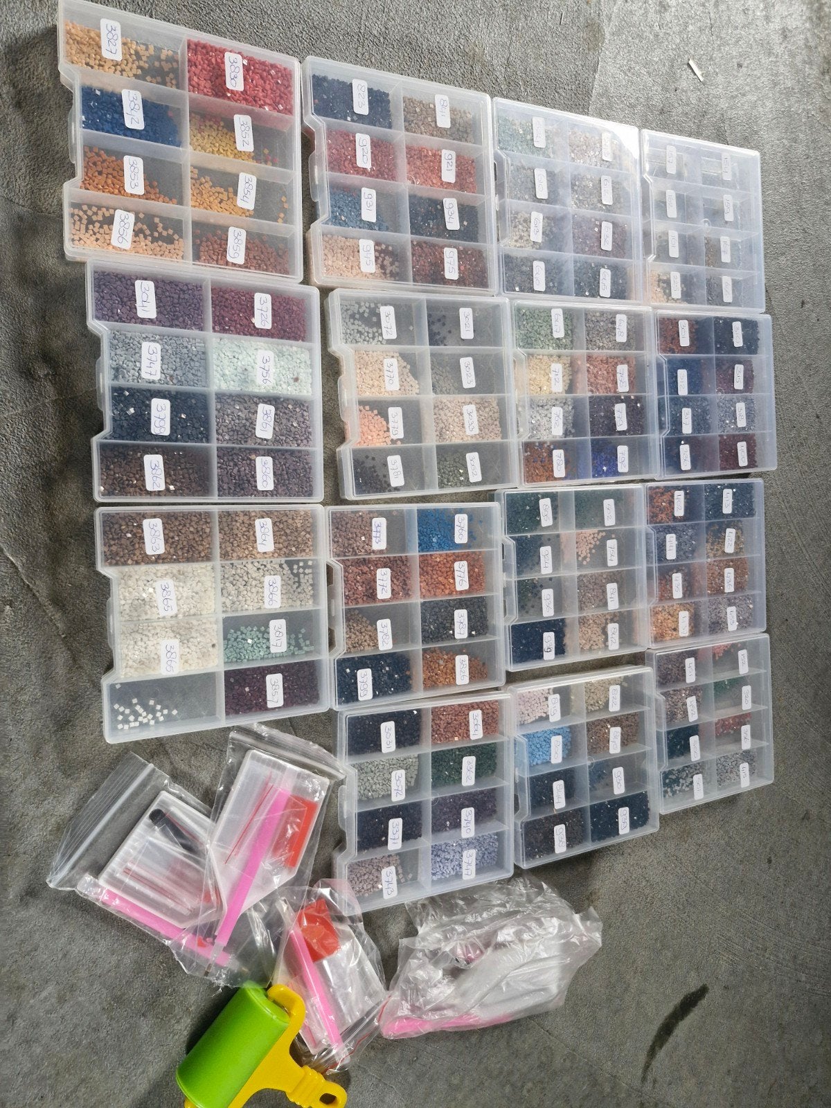 Grote collectie diamond painting steentjes en accessoires, Ophalen of Verzenden, Overige typen