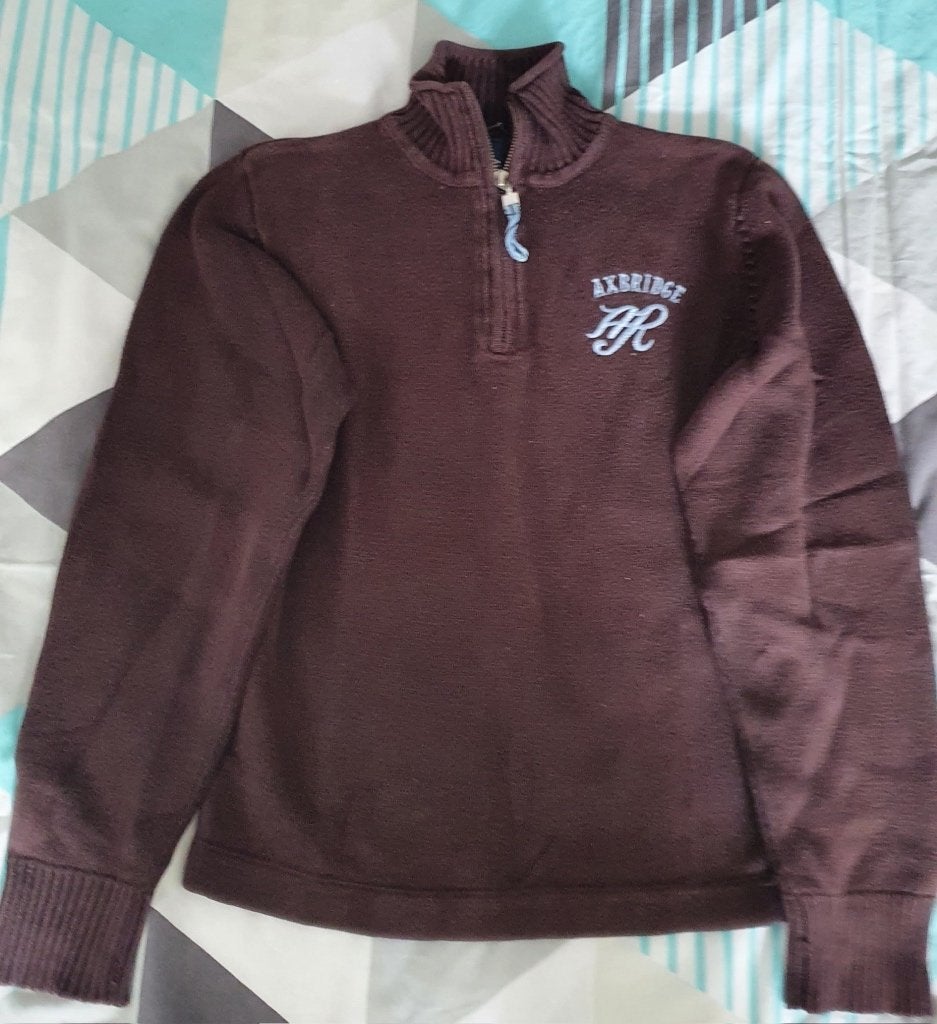Bruine trui, Kinderen en Baby's, Kinderkleding | Maat 146, Ophalen, Zo goed als nieuw, Jongen, Trui of Vest