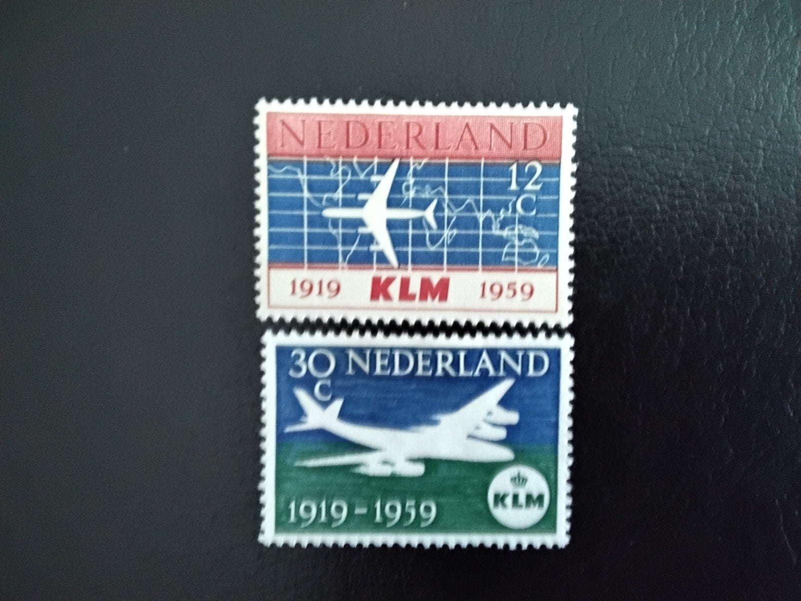 729 - 730 NVPH 40 jaar KLM zegels 1959, Postzegels en Munten, Verzenden, Na 1940
