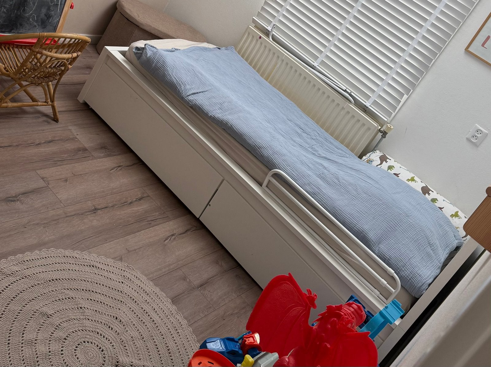 Eenpersoonsbed met opberglades incl matras, Ophalen, Gebruikt, 90 cm, Eenpersoons