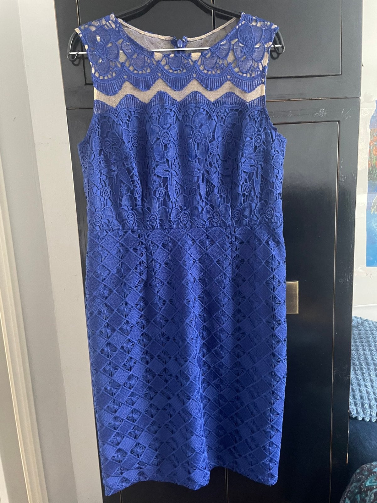 Adrianna Papell jurk maat 40 kobaltblauw kant., Kleding | Dames, Jurken, Maat 38/40 (M), Blauw, Ophalen of Verzenden, Zo goed als nieuw