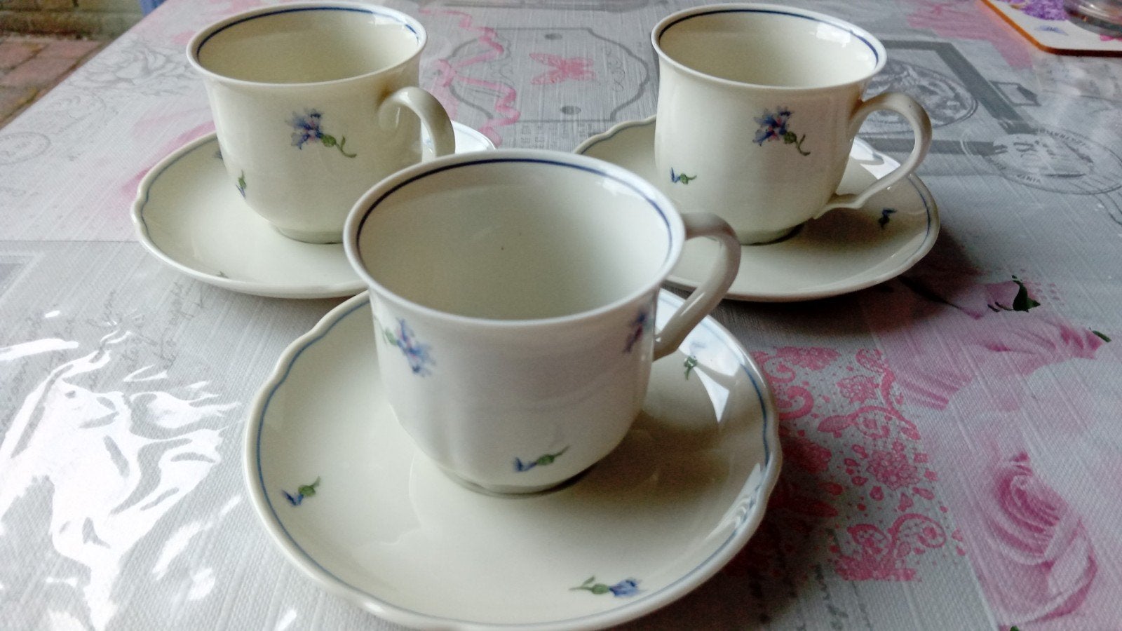 Drie koffiekopjes Seltmann Weiden korenbloem, Ophalen of Verzenden
