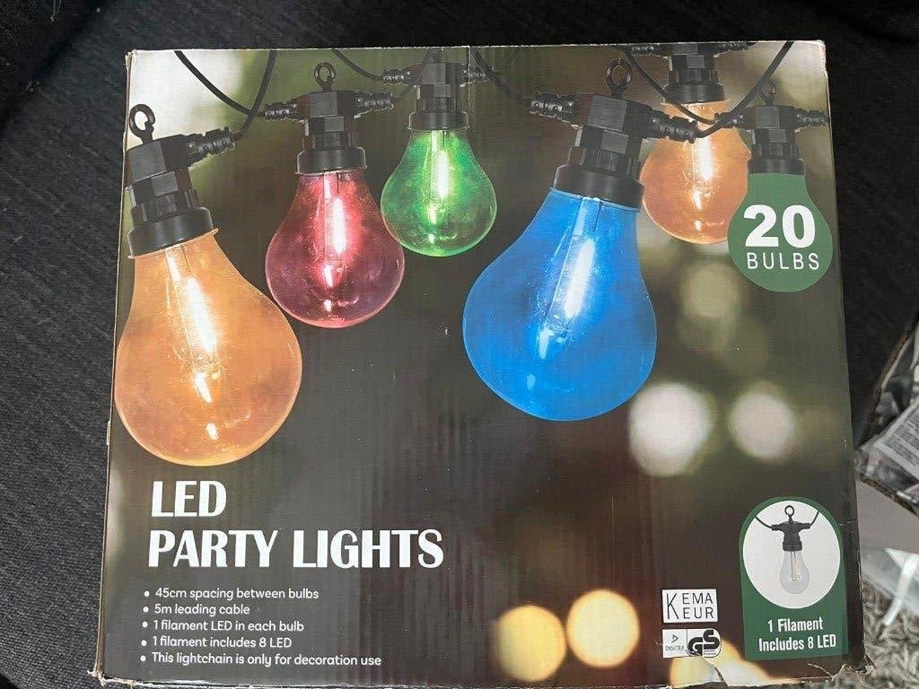 Prikkabel 20 gekleurde lampen - te huur, Ophalen of Verzenden, Zo goed als nieuw, Overige