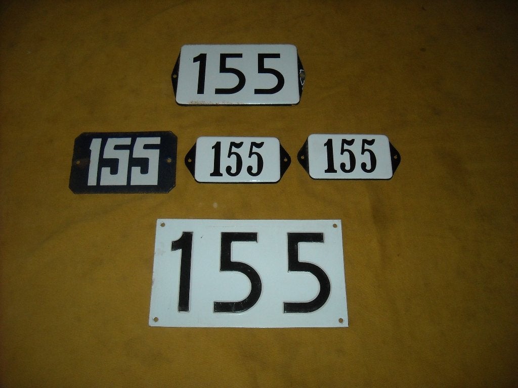 oud emaille huisnummer 155 ook 156 157 158 159 160 161 162 1, Antiek en Kunst, Antiek | Emaille, Ophalen of Verzenden
