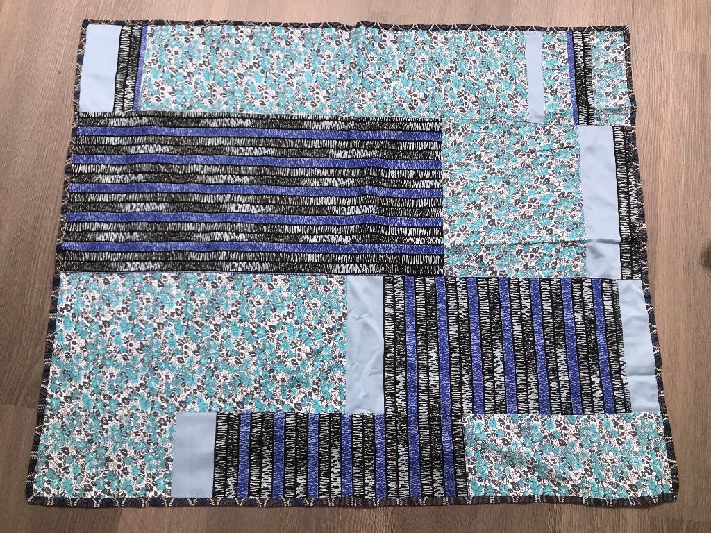 Patchwork zomerdeken kinderwagen baby deken wieg quilt blauw, Nieuw, 130 cm, Blauw, Deken