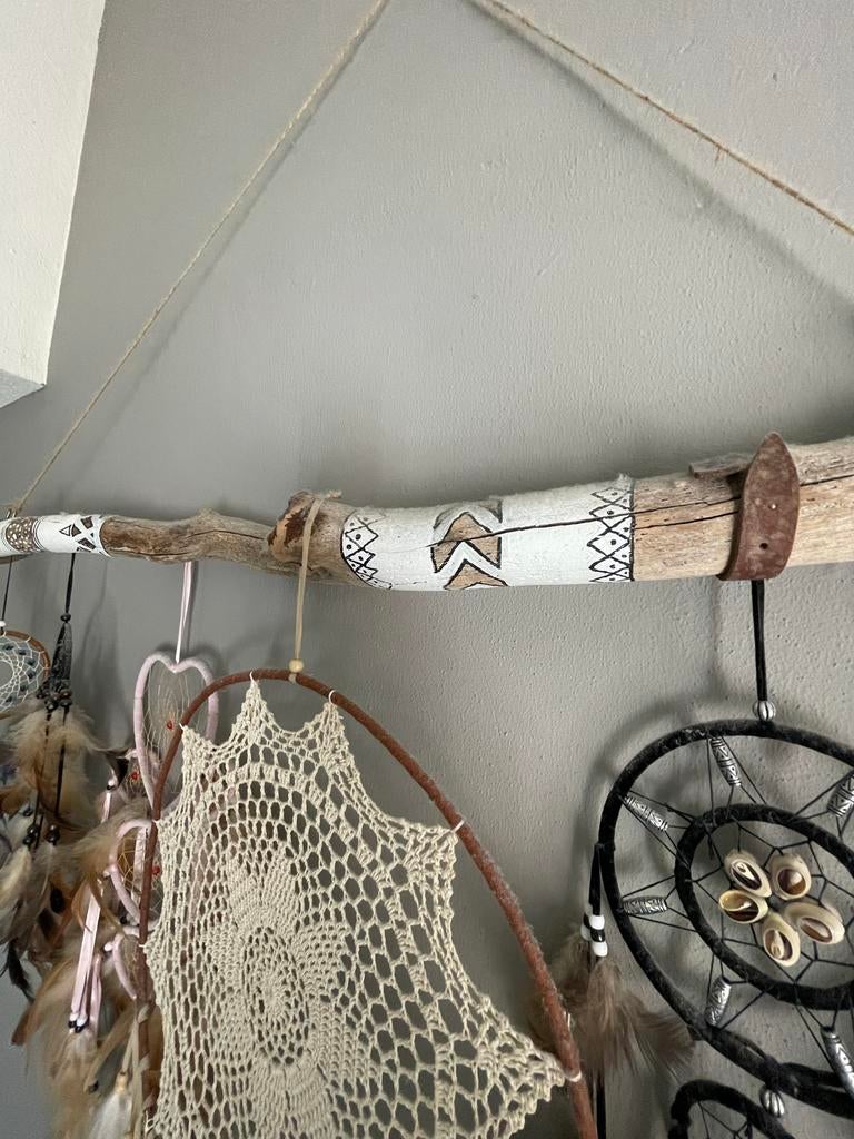 Grote Dromenvanger Wanddecoratie met Diverse Dromenvangers, Huis en Inrichting, Woonaccessoires | Overige, Ophalen, Hout, Gebruikt