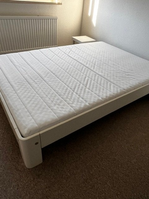 bed wit 200x140x40 cm, Ophalen, Wit, Tweepersoons, 140 cm