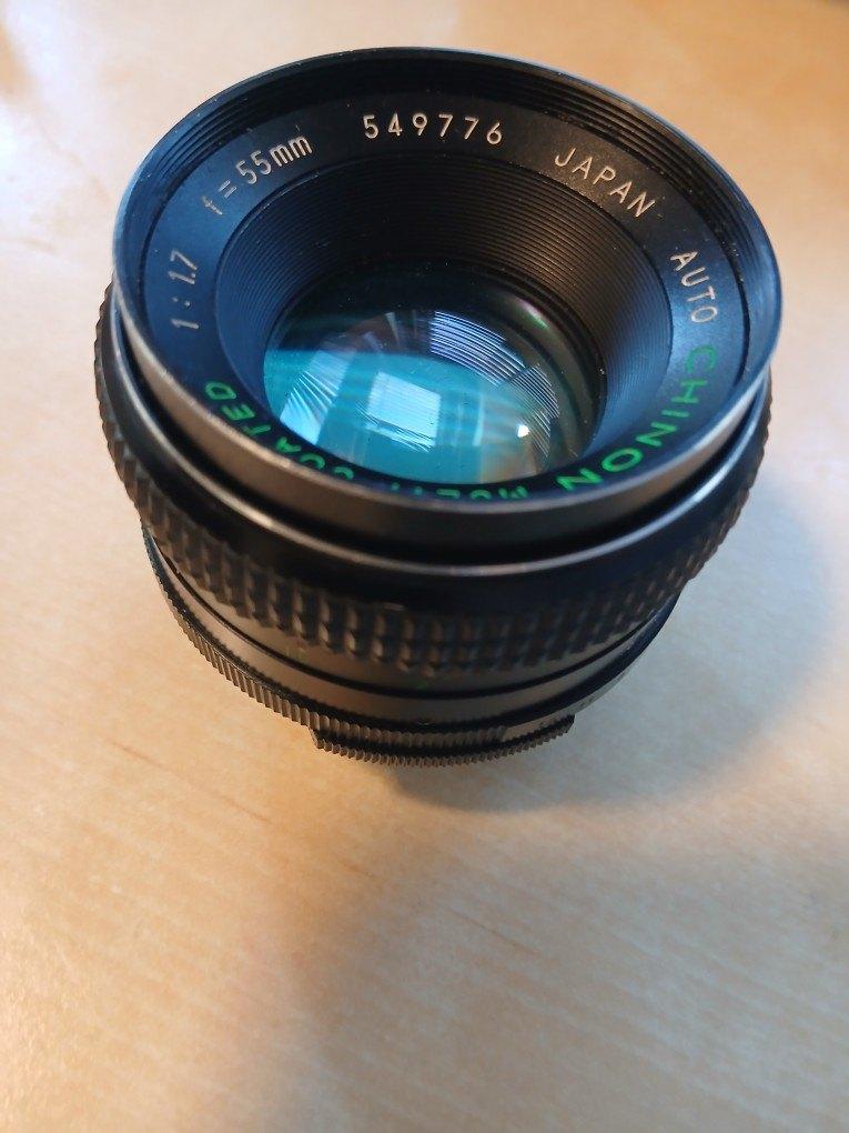 Chinon lens - 55 mm - 1:17, Ophalen of Verzenden, Gebruikt, Spiegelreflex, Overige Merken