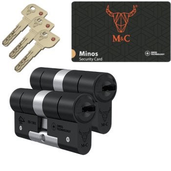 M&C Minos zwarte cilinder 2x gelijksluitend SKG***, Niet ingevuld, Niet ingevuld, Niet ingevuld