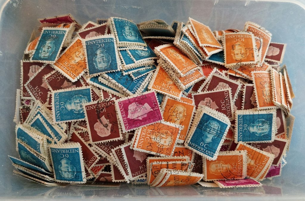 Nederland kavel gulden zegels om uit te zoeken, gestempeld., Ophalen of Verzenden, Nederland
