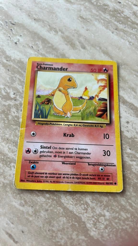 Charmander 46/102 pokemon kaart, Hobby en Vrije tijd, Ophalen of Verzenden, Zo goed als nieuw