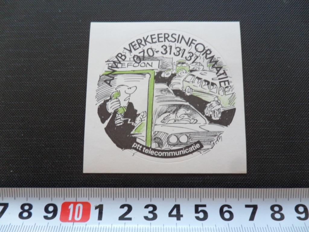 sticker strip PTT Telecom ANWB verkeersinformatie 070-313131, Ophalen, Zo goed als nieuw
