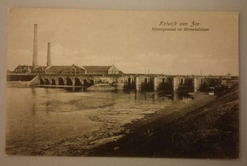 ** 1918 **  KATWIJK AAN ZEE Stoomgemaal en binnensluizen, Ophalen of Verzenden, Voor 1920, Gelopen, Zuid-Holland