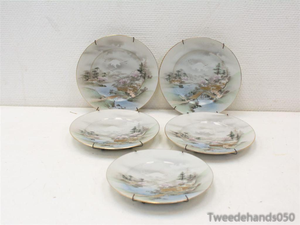 5 Chinese wandbordjes 90461, Antiek en Kunst, Ophalen of Verzenden