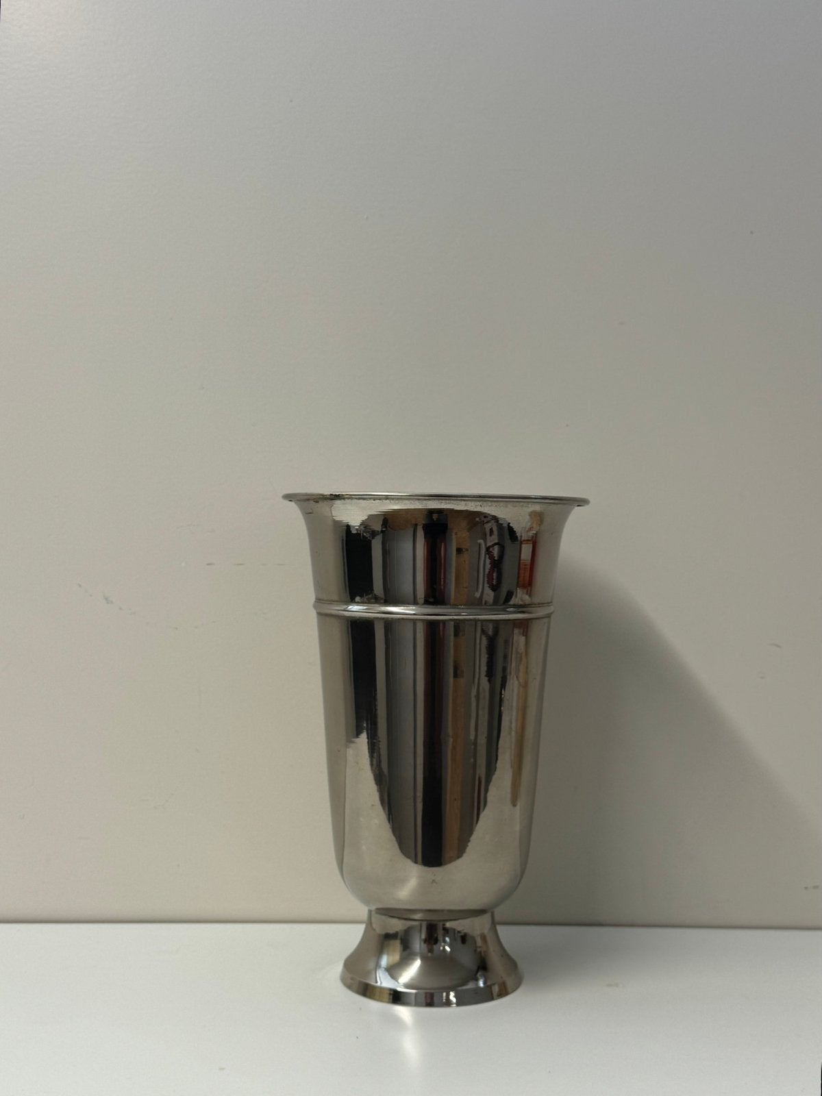 Art deco modernistische vaas Chrome, Ophalen of Verzenden