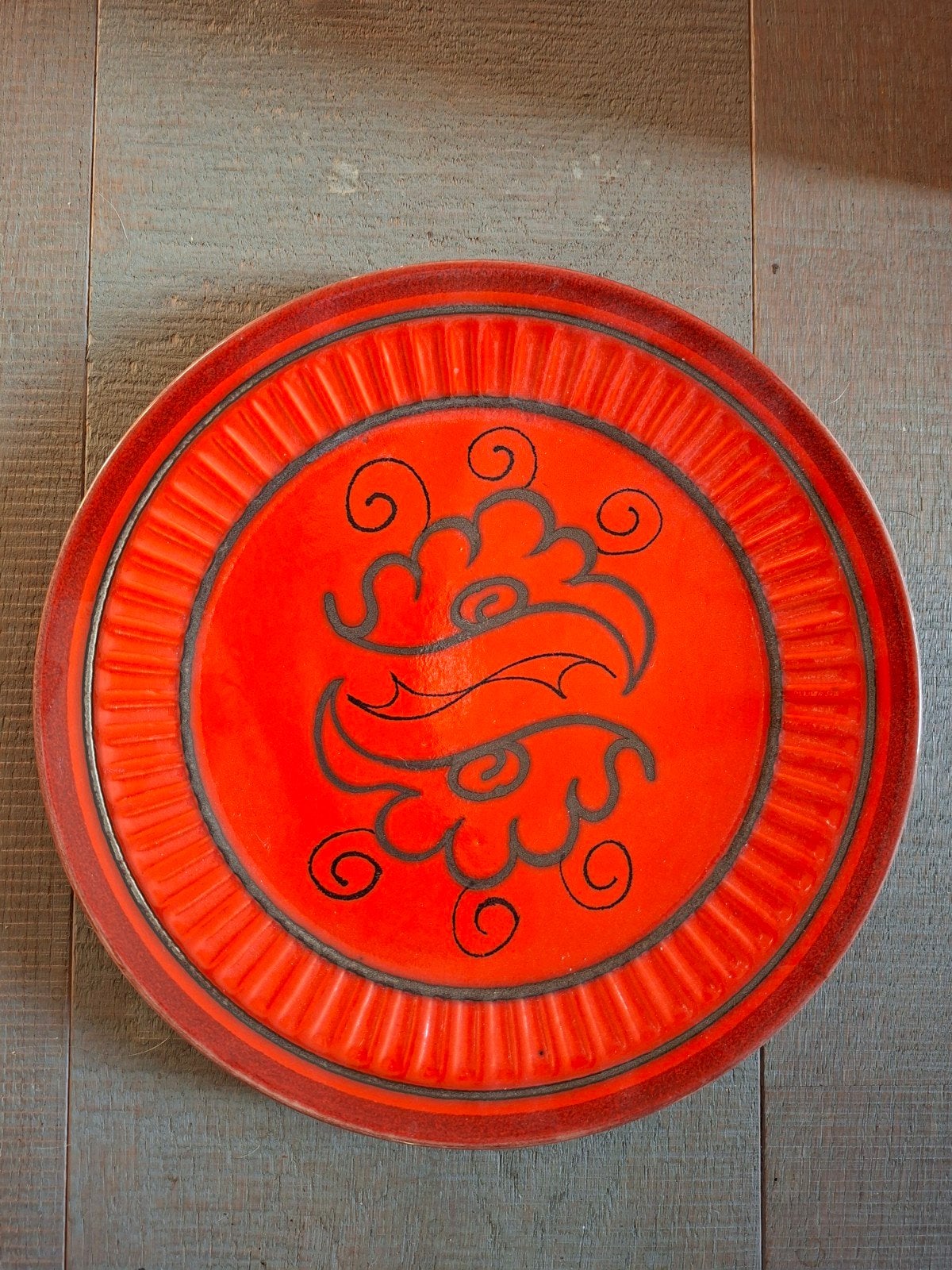 Vintage oranje schaal Flora Gouda Holland, Antiek en Kunst, Ophalen of Verzenden