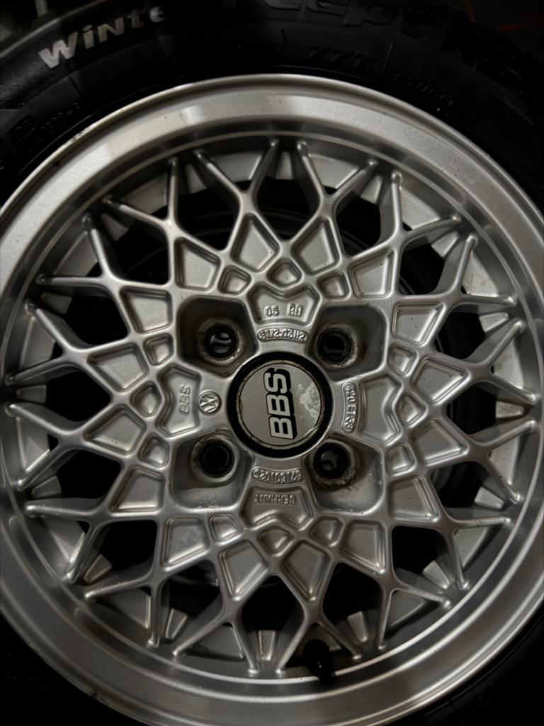 Set van 4 BBS velgen met banden VW, Auto-onderdelen, Banden en Velgen, Ophalen, Gebruikt, 13 inch, Banden en Velgen