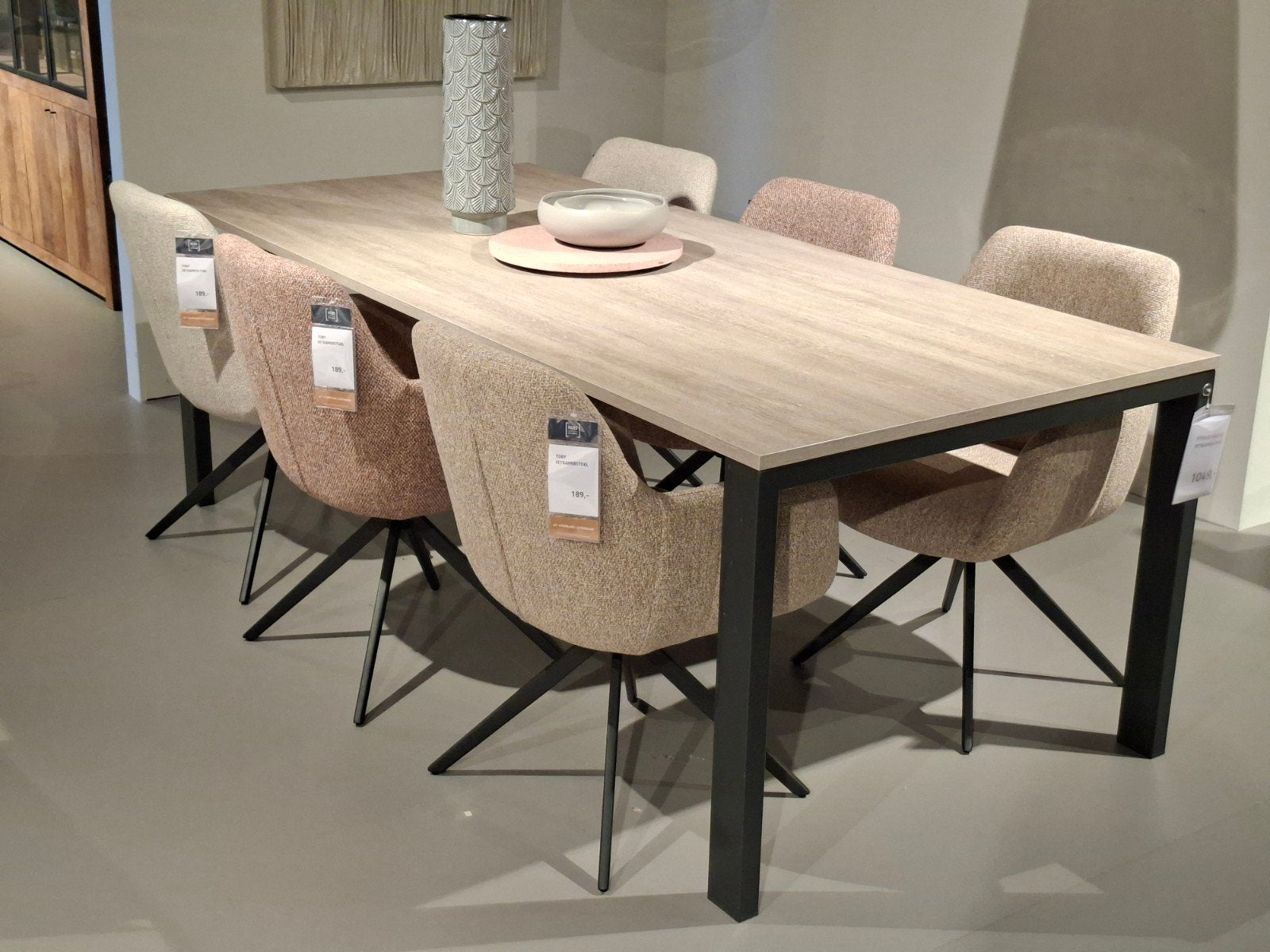 Showroommodel Eetkamertafel Titolo 220x100cm, Huis en Inrichting, Ophalen, 50 tot 100 cm, Vijf personen of meer, Metaal
