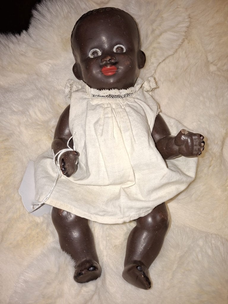 oud porseleinen neger popje, jaren 1890, Antiek en Kunst, Curiosa en Brocante, Ophalen of Verzenden