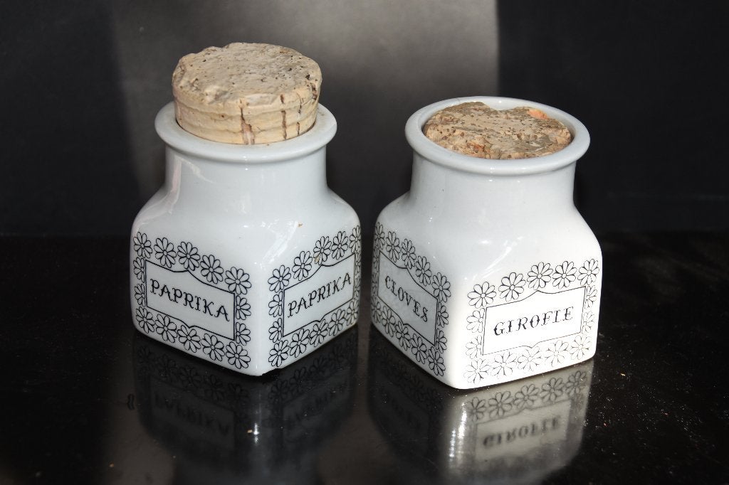 Oude Arabia Finland kruidenpotjes Paprika & Kruidnagel 60s, Verzenden