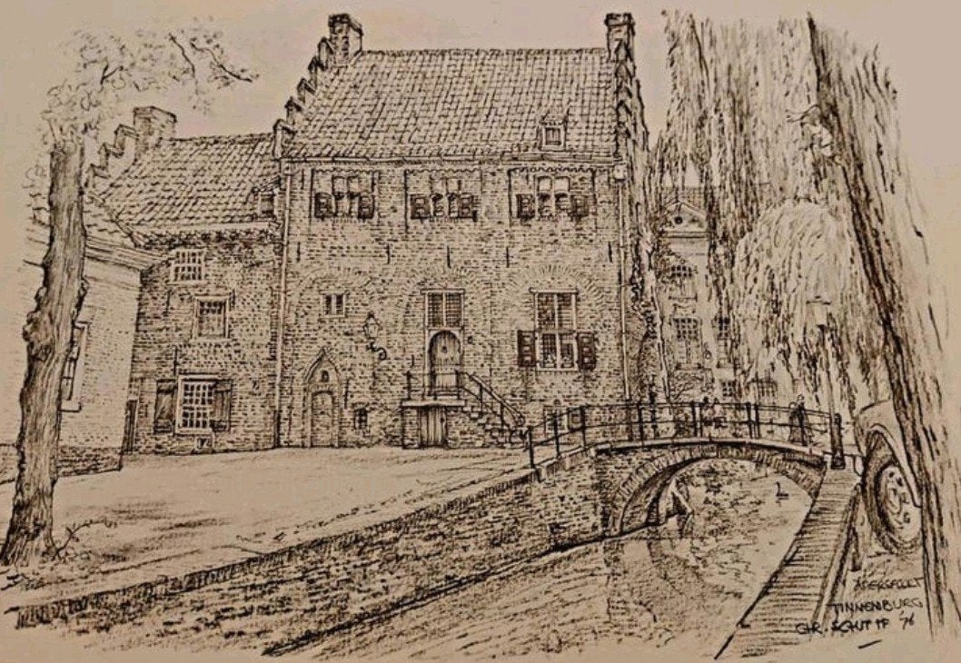 Amersfoort .. De Tinnenbrug .., Antiek en Kunst, Kunst | Tekeningen en Foto's, Ophalen of Verzenden