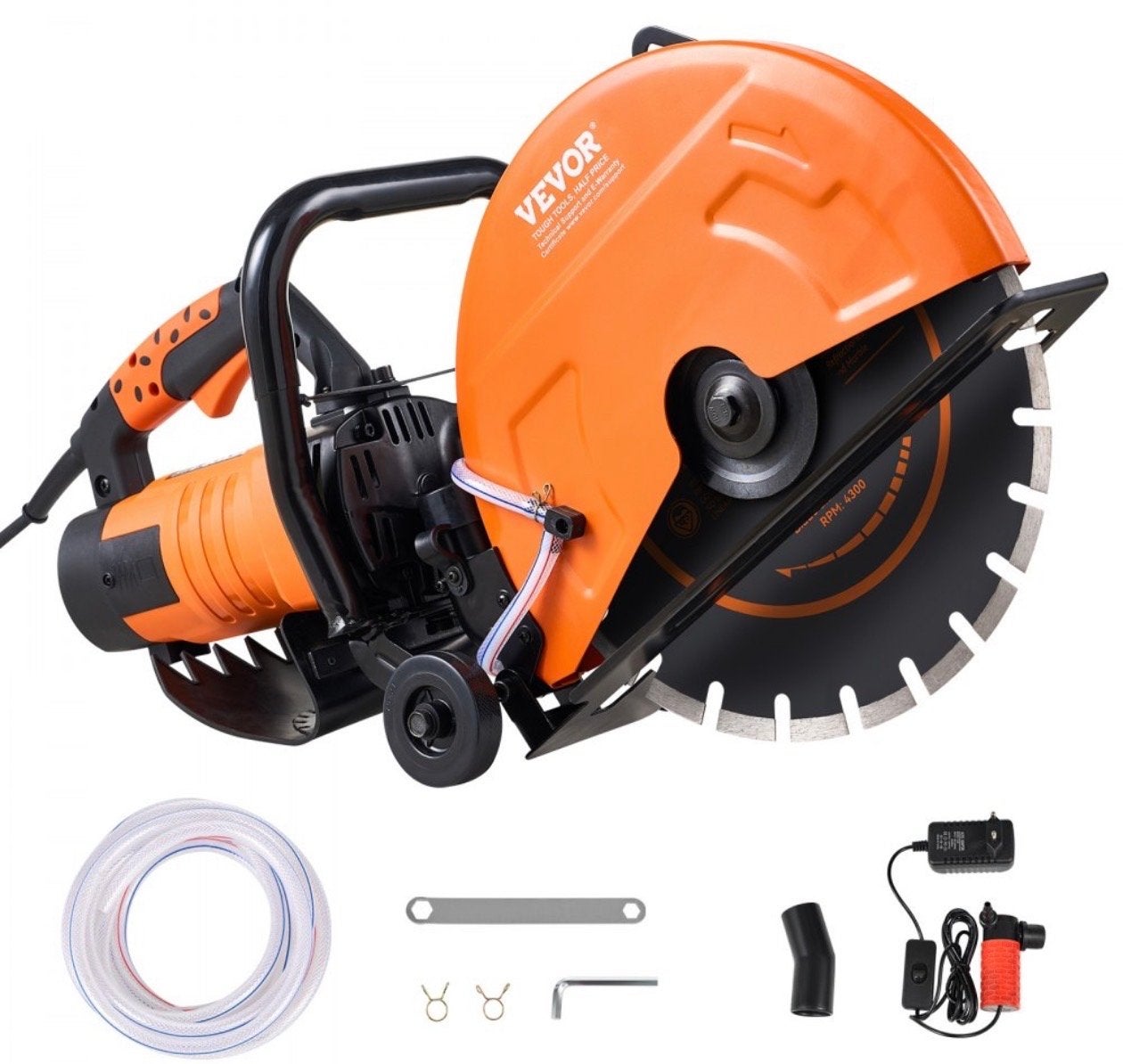 VEVOR Elektrische Betonzaag 2800W - zaagdiepte 127 mm, Ophalen, Cirkelzaag, 70 mm of meer, Zo goed als nieuw