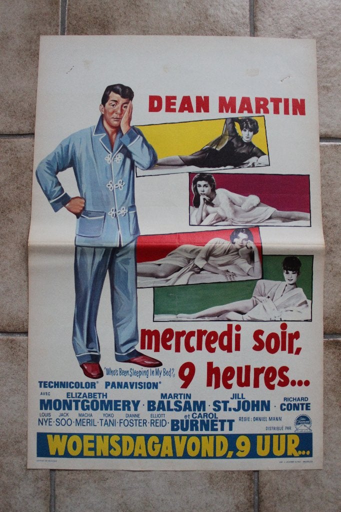filmaffiche Dean Martin Who's Been Sleeping In... filmposter, Rechthoekig Staand, Ophalen of Verzenden, Zo goed als nieuw, A1 t/m A3