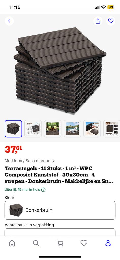 Terras tegels 12 (132  stuks), Tuin en Terras, Ophalen, Zo goed als nieuw, Kunststof, Overige typen
