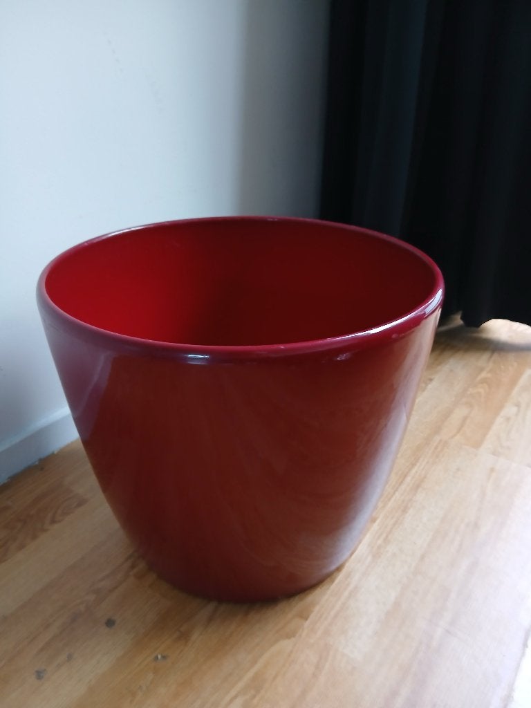 Bloempot keramiek bordeaux rood 40cm, Tuin en Terras, Ophalen, Overige materialen, Gebruikt, 40 cm of meer