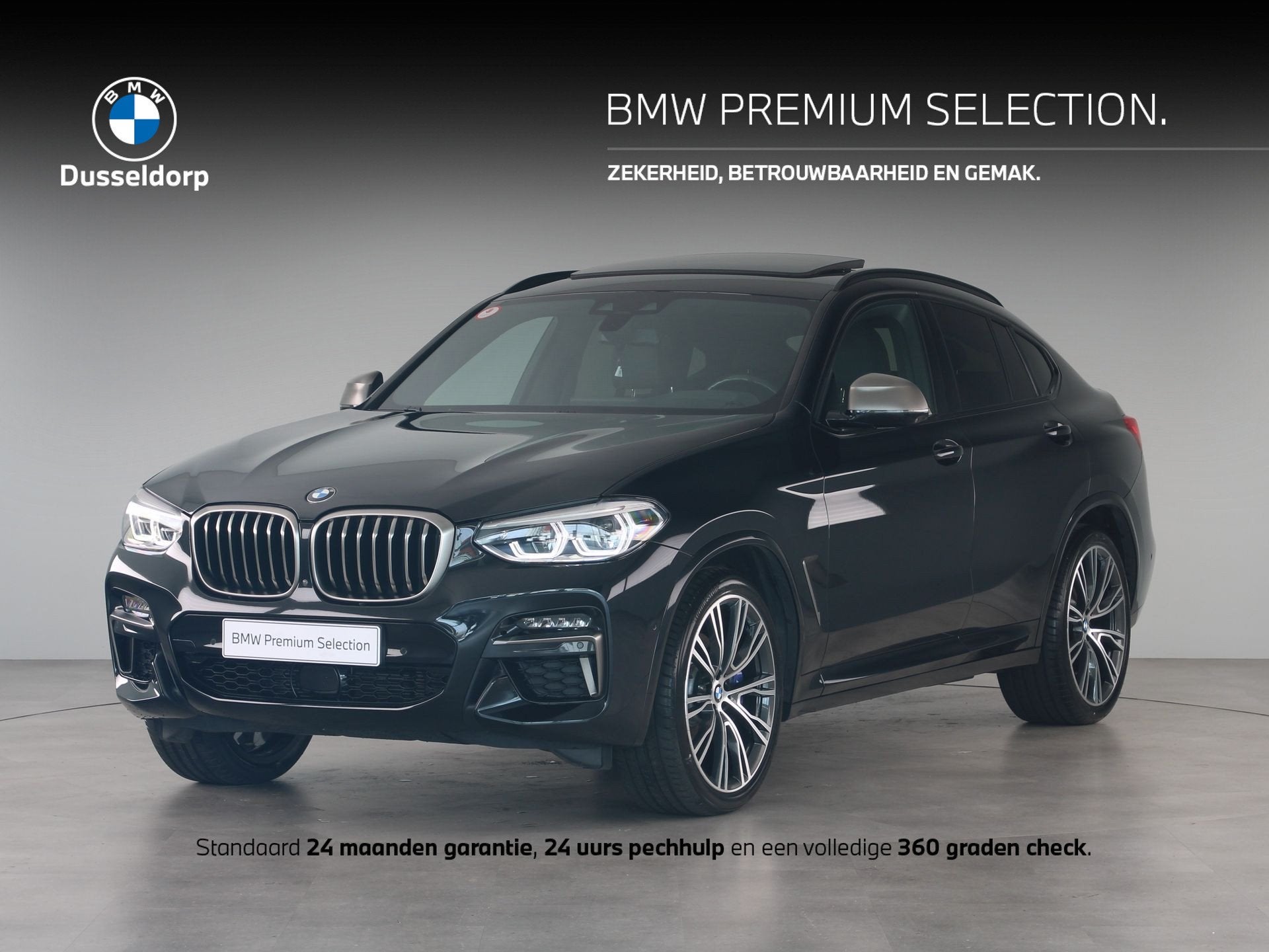 BMW X4 M40i High Executive (bj 2020, automaat), Auto's, BMW, Gebruikt, Met garantie (alle), Zwart, Leder